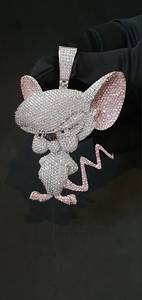 จี้ห้อยคอรูปตัวการ์ตูน 3 มิติ ชุบทองคำสีโรสโกลด์ ประดับเพชรโมอิสซาไนต์ VVS เต็มชิ้น สไตล์ฮิปฮอป สำหรับงานปาร์ตี้ - Product Image 2