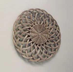 Nova coleção de decorações de rattan natural para sala de estar, rattan tecido artesanal para decoração de paredes do Vietnã