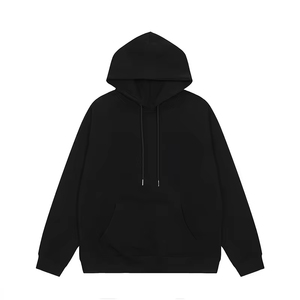 Manufacturer Premium Quality Customizable Blank Hoodies For Men <b>Black</b> & Heather Grey Pullover Style Thick <b>Fleece</b> Fabric - Product Image 1