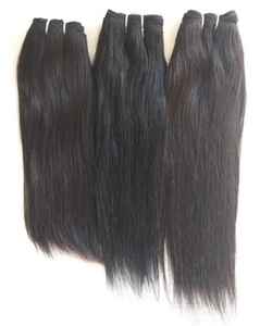 100% paquetes de máquina de trama doble natural cabello Remy recto indio venta directa de fábrica de La India - Product Image 3