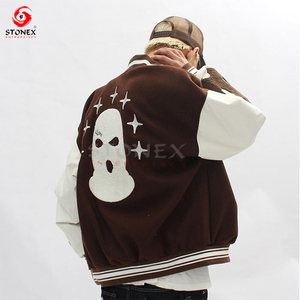 Chaqueta universitaria de béisbol personalizada para hombre, último diseño Vintage de retazos con bordado de manga regular, chaqueta de moda para exteriores - Product Image 5