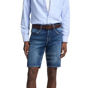 กางเกงยีนส์ขาสั้นเอวสูงสำหรับผู้ชายกางเกงขาสั้นผ้ายีนส์ระบายอากาศได้ดีเสื้อผ้าแนวสตรีทพร้อมกระดุมตกแต่งสไตล์ลำลอง - Product Image 6