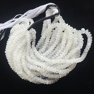 4mm 6mm 8mm 10mm pierre de lune naturelle arc-en-ciel Rondelle lisse perles de pierres précieuses fil prix du revendeur fabricant fabrication de bijoux bricolage - Product Image 1