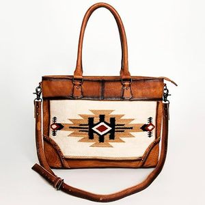 Bolso de hombro de cuero azteca hecho a mano con estilo occidental, superventas, recién llegado, bolso cruzado con manta tejida - Product Image 4