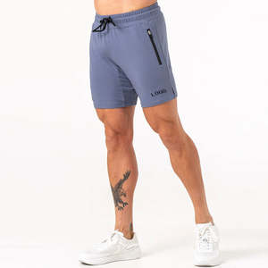 Pantalones cortos de chándal con bolsillos y cremallera de lana ligera de elastano de algodón de alta calidad para hombre, pantalones cortos de entrenamiento para hombre, ropa deportiva de algodón - Product Image 1