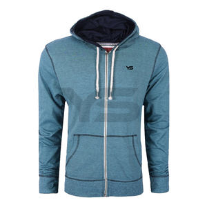 Sweat à capuche pour hommes de haute qualité tissu haut de gamme Logo personnalisé couleur fermeture éclair Style hiver à capuche ODM solide nouveauté prix de gros - Product Image 1