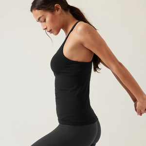 Camiseta sin mangas atlética ajustada para mujer, chaleco acanalado transpirable de secado rápido con manga sólida para Fitness, chaleco básico de gimnasio al por mayor - Product Image 3