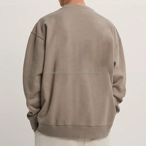 Sweat-shirt à col rond en molleton français 100% coton lourd de qualité supérieure surdimensionné à épaules tombantes de créateur streetwear pour homme - Product Image 1