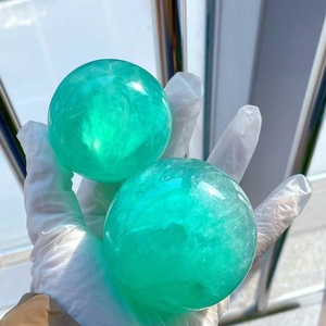 Sfera di Fluorite Verde Naturale di Alta Qualità, Lucidata, per Cristalloterapia, Guarigione Reiki, Meditazione e <span class=keywords><strong>Chakra</strong></span> - Product Image 6