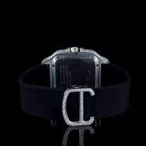 Nouvelle arrivée Montre mécanique analogique haut de gamme Demi-sertie de diamants en moissanite Style hip-hop luxueux Haute qualité Quartz arabe 20 mm - Product Image 4