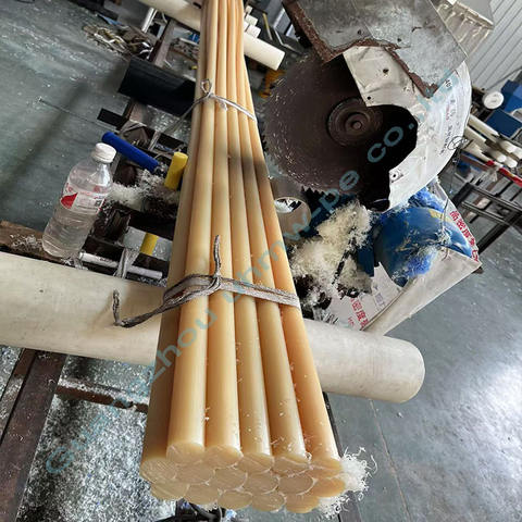 CNC Machining 15mm-200mm Red and Yellow PA66 Round Rod Nylon High Wear Resistant Cutting