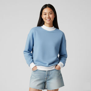 Acheter logo personnalisé hiver femmes coton polaire femmes pull col montant écologique avant streetwear femmes vêtements - Product Image 2