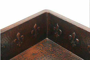 Fregadero de cocina de cobre grande de forma cuadrada, fregadero de cobre antiguo montado bajo, lavabo Vintage de estilo rural de granja - Product Image 5