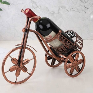 Porte-bouteille de vin Tricycle Douche Porte-vin rouge unique Supports Porte-bouteille de vin unique Finition dorée à bas prix - Product Image 5