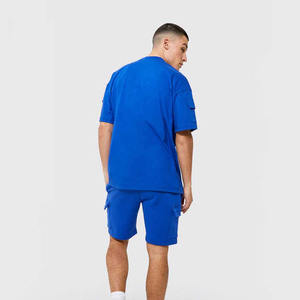 Respirant grande taille Fitness hommes t-shirt et short ensemble 2 pièces ensemble fabriqué au Pakistan bas quantité minimale de commande hommes ensembles d'été - Product Image 6