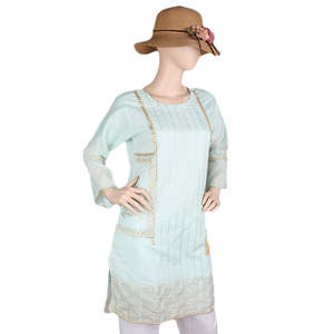 Kurti Bordado Elegante para Mujer - Color Cian - Product Image 1