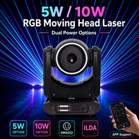 Lumière laser à tête mobile RGB 5W 10W, animation ILDA DMX 29CH pour DJ, discothèque, soirée, éclairage de scène professionnel