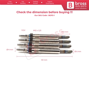 BGP3-1 4 Pcs <b>Heater</b> Glow <b>Plugs</b> GX119 0100226258 88900724 11591501 11591601 for Benz - Product Image 5