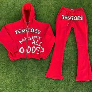 Custom 2 Piece Sweat Suits For Men's Customized Screen <b>Printing</b> Sweat Pants Zip Up Hoodies Most Demanding Products - Product Image 3