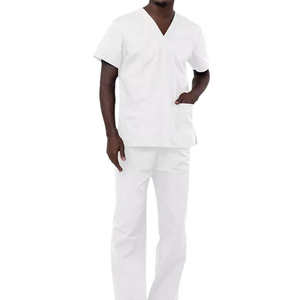 Uniforme médical unisexe de haute qualité en coton et élasthanne, logo personnalisé, respirant, confortable, blouses d'hôpital - Product Image 1