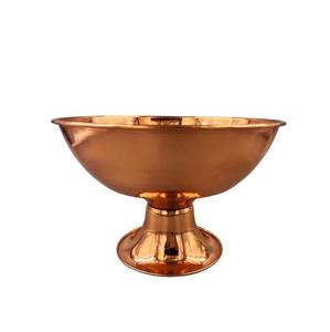 Bol à glace à champagne plaqué cuivre en métal de forme ronde avec base Bol à champagne à vin et refroidisseur Artisanat - Product Image 4