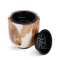 Élégant Art Déco Résine-Bois Bakhoor Brûleur Acrylique Arabe Boîte à Encens pour Maisons à Usage Aromatique