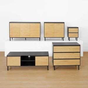 <span class=keywords><strong>Table</strong></span> <span class=keywords><strong>de</strong></span> chevet noire en <span class=keywords><strong>bois</strong></span> avec tiroir pour chambre à coucher - Product Image 5