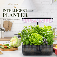Système de jardinage hydroponique intelligent, jardinière d'intérieur pour herbes aromatiques avec lumière LED de croissance, kit de culture auto-arrosant (5L)