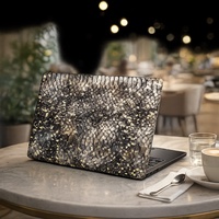 Étui rigide de protection pour ordinateur portable en cuir PU à motif peau de serpent exotique pour MacBook Air & Pro 13.6/15.3/14/16 pouces Luxe
