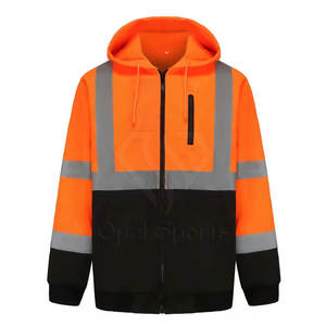 เสื้อมีฮู้ดสะท้อนแสง Hi VIS สีเหลืองสดใสปรับแต่งได้พร้อมคุณสมบัติกันน้ำสำหรับพื้นที่ทำงานบนท้องถนนของคนงานในโกดัง - Product Image 1