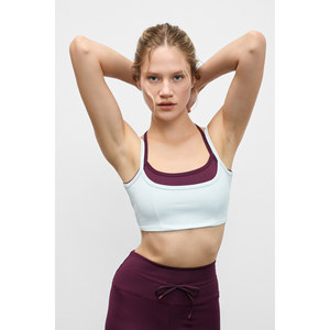 Urban Beat BLAZIX Women's <b>Stretch</b> and Soft Textured Leopard Contrast Adjustable <b>Ring</b> Strappy Sports Bra - Product Image 4