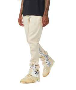 Pantalons de survêtement personnalisés pour hommes, style streetwear, en toile, style hip-hop, jambes évasées, poches superposées, style streetwear, respirant, fermeture éclair - Product Image 6