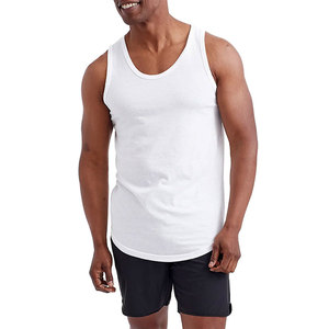 Wholesale Fitness Bodybuilding Gym Tank Tops <b>Men</b> <b>Singlet</b> Tops Casual Cotton Bamboo Fiber Breathable O-Neck Sleeveless Vests - Product Image 3