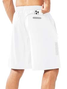 Pantalones cortos de entrenamiento para gimnasio para hombre, cintura elástica, secado rápido, ligeros, transpirables, para correr, entrenamiento, deportes negros, pantalones cortos de talla grande para hombre - Product Image 5