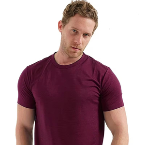 T-shirts pour hommes en jersey de spandex/polyester en gros, logo imprimé de haute qualité, t-shirts d'été personnalisés, anti-froissement, respirants, séchage rapide - Product Image 1