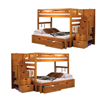 Lit superposé moderne pour enfants Lit superposé durable avec matériaux en bois de teck massif Lit superposé double avec échelles Prix de gros