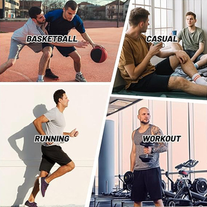 Pantalones cortos de gimnasio atléticos de primera calidad para hombre, pantalones cortos de baloncesto informales negros de secado rápido con bolsillos, ropa deportiva de entrenamiento de lona de estilo sólido - Product Image 2