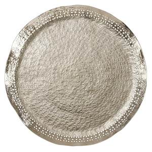 Plato de Presentación Nuevo Hecho a Mano, Plateado, Redondo, Ecológico, de Lujo, Vintage, para Servir en el Hogar y Fiestas - Product Image 2