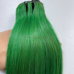 Est selling-Cabello Humano liso de color, trama de cabello liso de hueso verde - Product Image 6