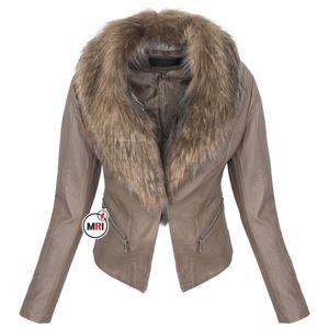 Chaqueta de Motociclista de Cuero de Oveja Genuino para Mujer, Estilo Bomber Corto, Moda Primavera, Chaqueta de Cuero Real para Mujer - Product Image 1
