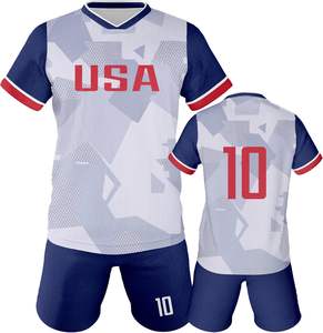 Survêtement de football unisexe personnalisé ensembles d'uniformes de football maillot personnalisé 100% polyester extensible respirant à manches courtes pour - Product Image 4