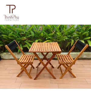 Juego de Muebles de Bistró Plegables de Madera de Acacia Modernos de Alta Calidad de Thinh Phu, Excelente Precio - Product Image 6