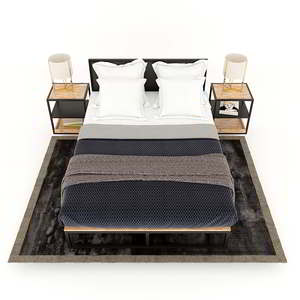 Cama Moderna Mony GN68029 Queen/King con Estructura de Hierro, Requiere Ensamblaje, con Madera de Mango Sólida y Tapicería de Tela para Muebles del Hogar - Product Image 4