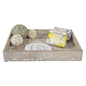 Bandejas decorativas de granja con diseño de mariposas hechas a mano, bandeja para servir de madera de mango con asas y uso multiusos - Product Image 4