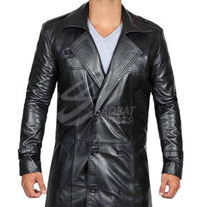 Manteau en cuir chaud d'hiver décontracté pour hommes, couleur unie, nouveauté, manteau en cuir tendance à bas prix pour hommes - Product Image 5