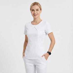 ชุดยูนิฟอร์มสครับผู้หญิงทันสมัย ผ้าไม่ยับ คอทรงกลม เสื้อและกางเกง ชุดพยาบาล แพทย์ ขายส่ง ชุดสครับยืดได้ - Product Image 1