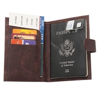 Porte-passeport en cuir PU avec logo personnalisé