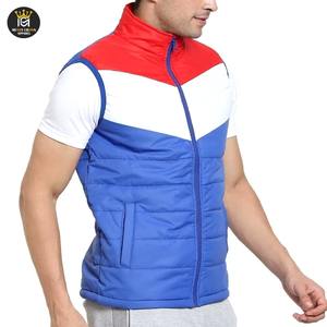 Gilet matelassé léger en toile pour homme, coupe-vent, col montant, logo décoratif, design personnalisé d'usine - Product Image 2