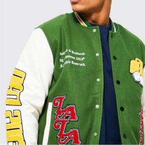 High Quality Causal <b>Varsity</b> Baseball <b>Bomber</b> <b>Jacket</b> <b>Men's</b> Summer Reversible 100% Wool Mandarin Collar Quick Dry Breathable Wool - Product Image 5