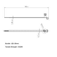 T50SVC4S Attache-câble noir en nylon 66 autobloquant protégé contre les UV avec support de tuyau/tube torsadé à 360 ° pour regrouper des articles de 2 à 35mm.